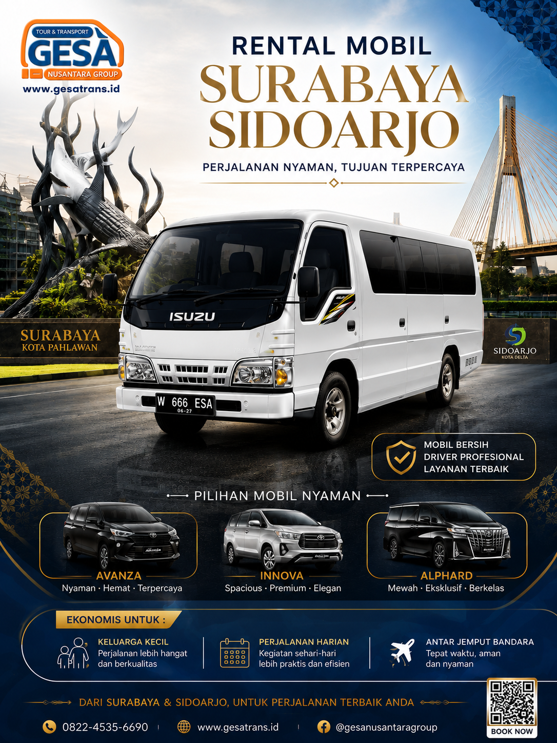 Sewa Mobil Surabaya Sidoarjo dengan Driver Profesional – GESA Nusantara Group, Pilihan Terbaik di Jawa Timur