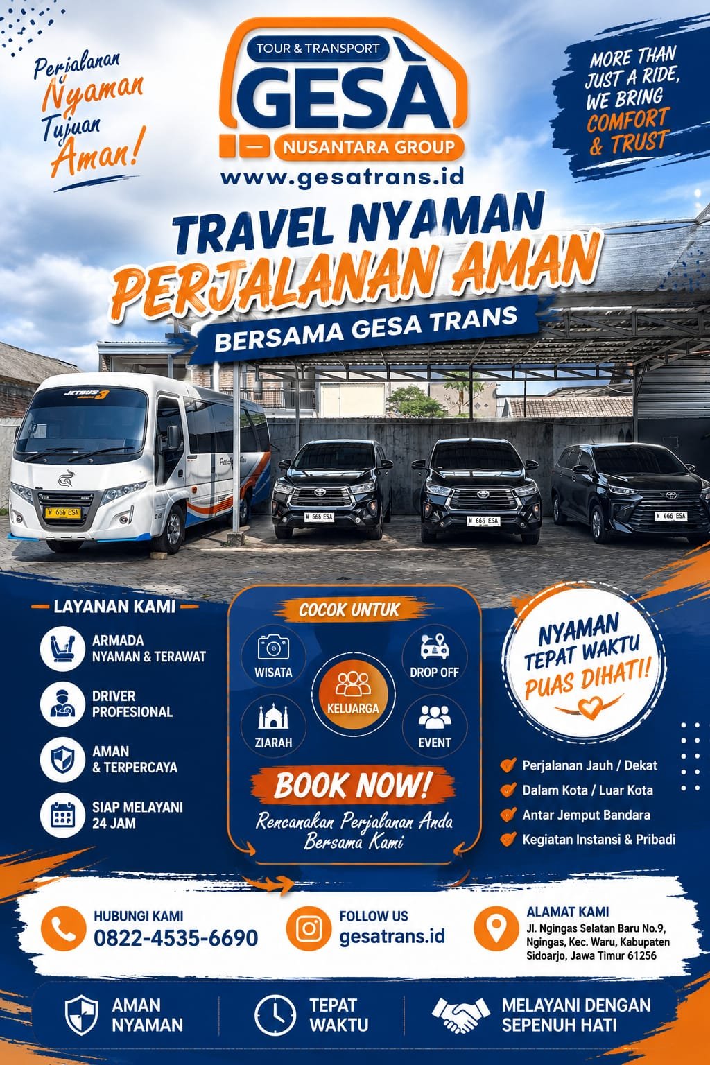Sewa Mobil & Rental Mobil Surabaya Sidoarjo Jawa Timur dengan Driver Profesional – Nyaman, Aman, dan Tepat Waktu Bersama GESA Trans