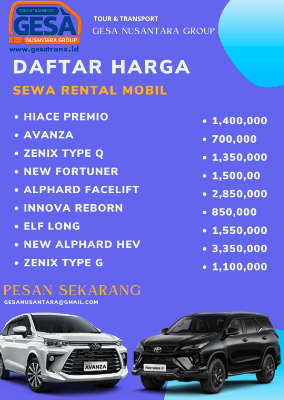 Daftar Harga Sewa Mobil Surabaya & Sidoarjo – Rental Mobil GESA Nusantara Group