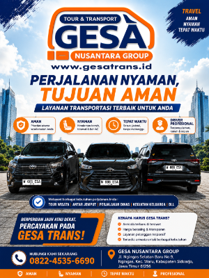 Gesa Trans – Sewa Mobil & Rental Mobil Surabaya, Sidoarjo, Jawa Timur dengan Driver/Sopir Profesional