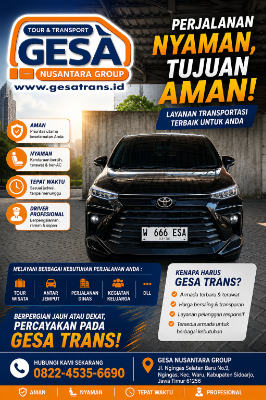 Gesa Trans – Layanan Sewa Mobil & Rental Mobil Surabaya, Sidoarjo, Jawa Timur dengan Driver/Sopir Profesional